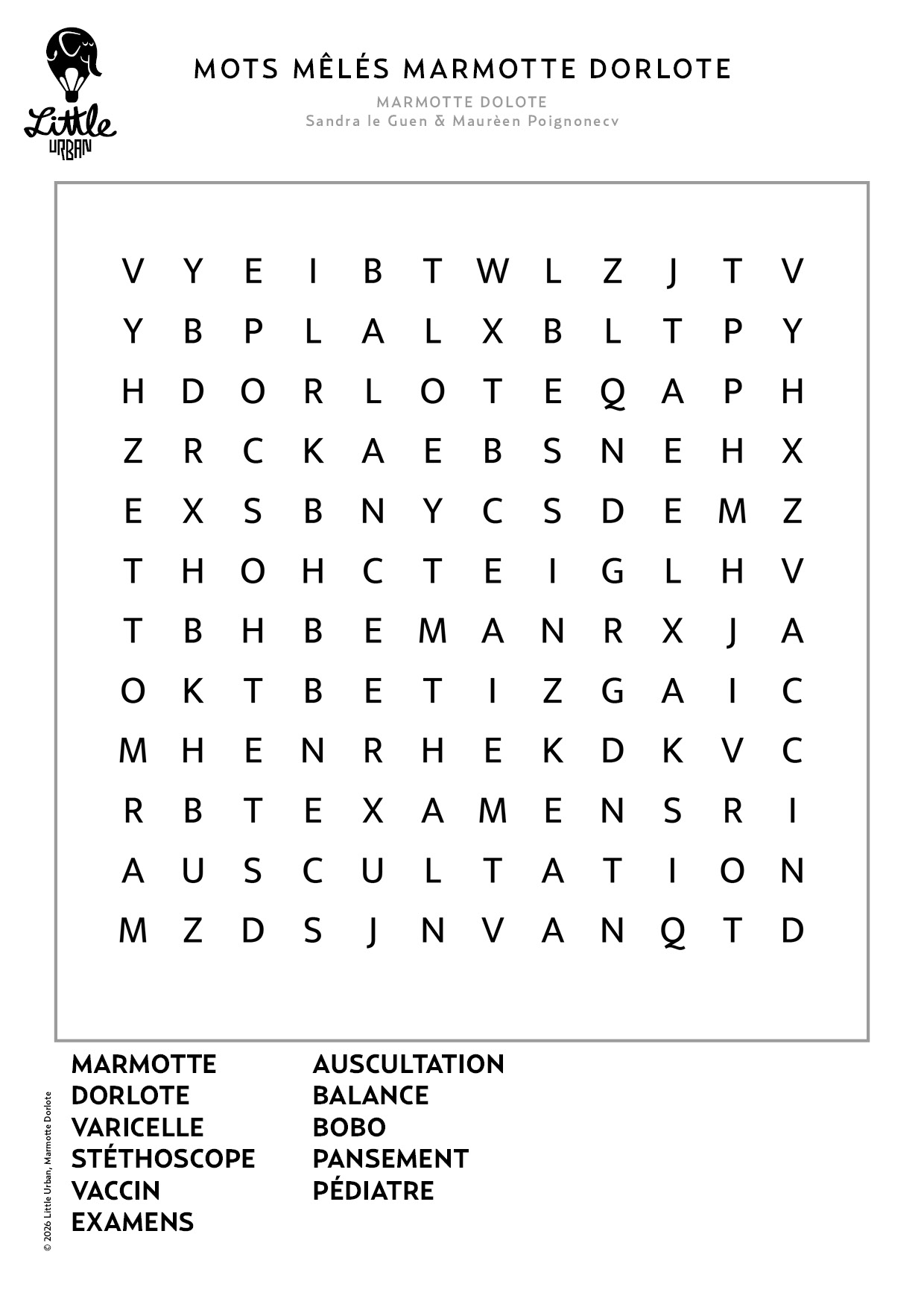 les Mots mêlés Marmotte Dorlotte